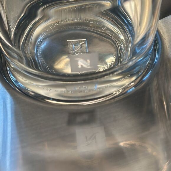 Nespresso View Collection set of 2 Glass Cups and Stainless Steel Saucers - Picture 4 of 6